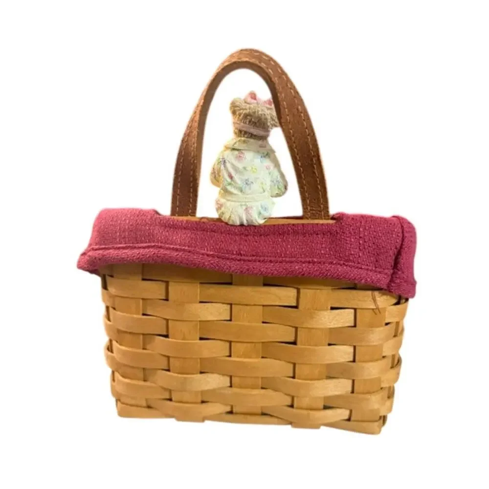 Longaberger Small Key Basket removeable Boyd's Bear Sitter, Liner and Protector
